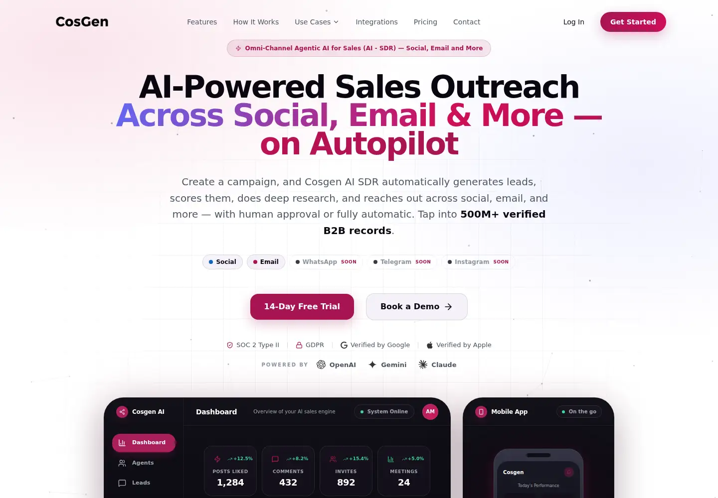 Captured homepage of cosgenagent.com in the current scan