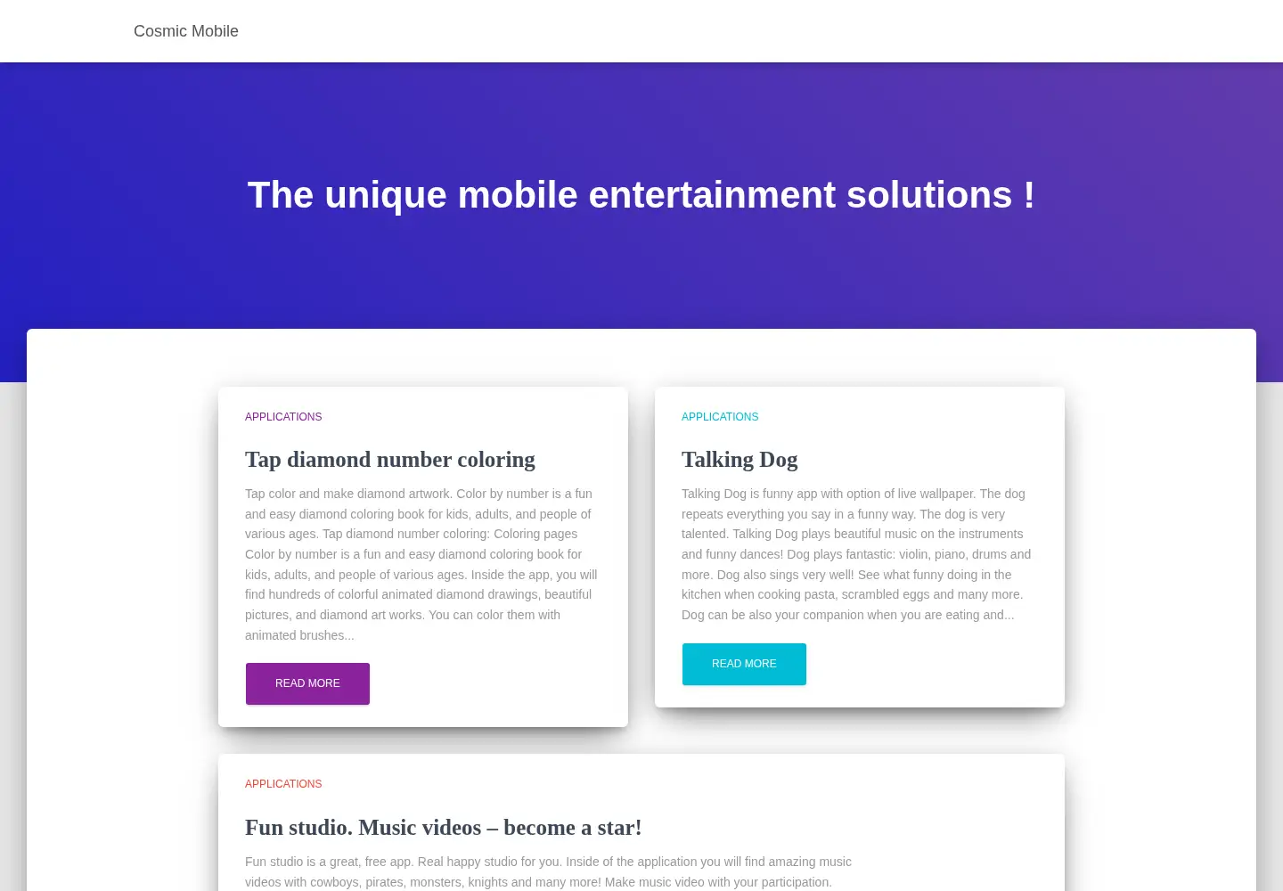 Screenshot of cosmicmobile.com