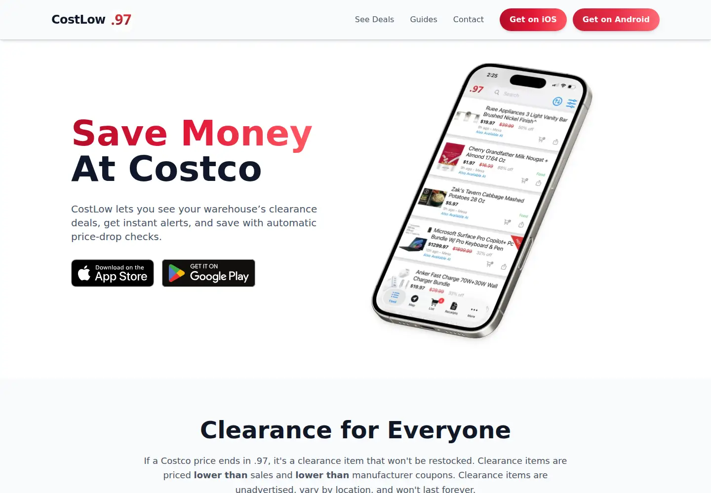 Captured homepage of costloapp.com in the current scan