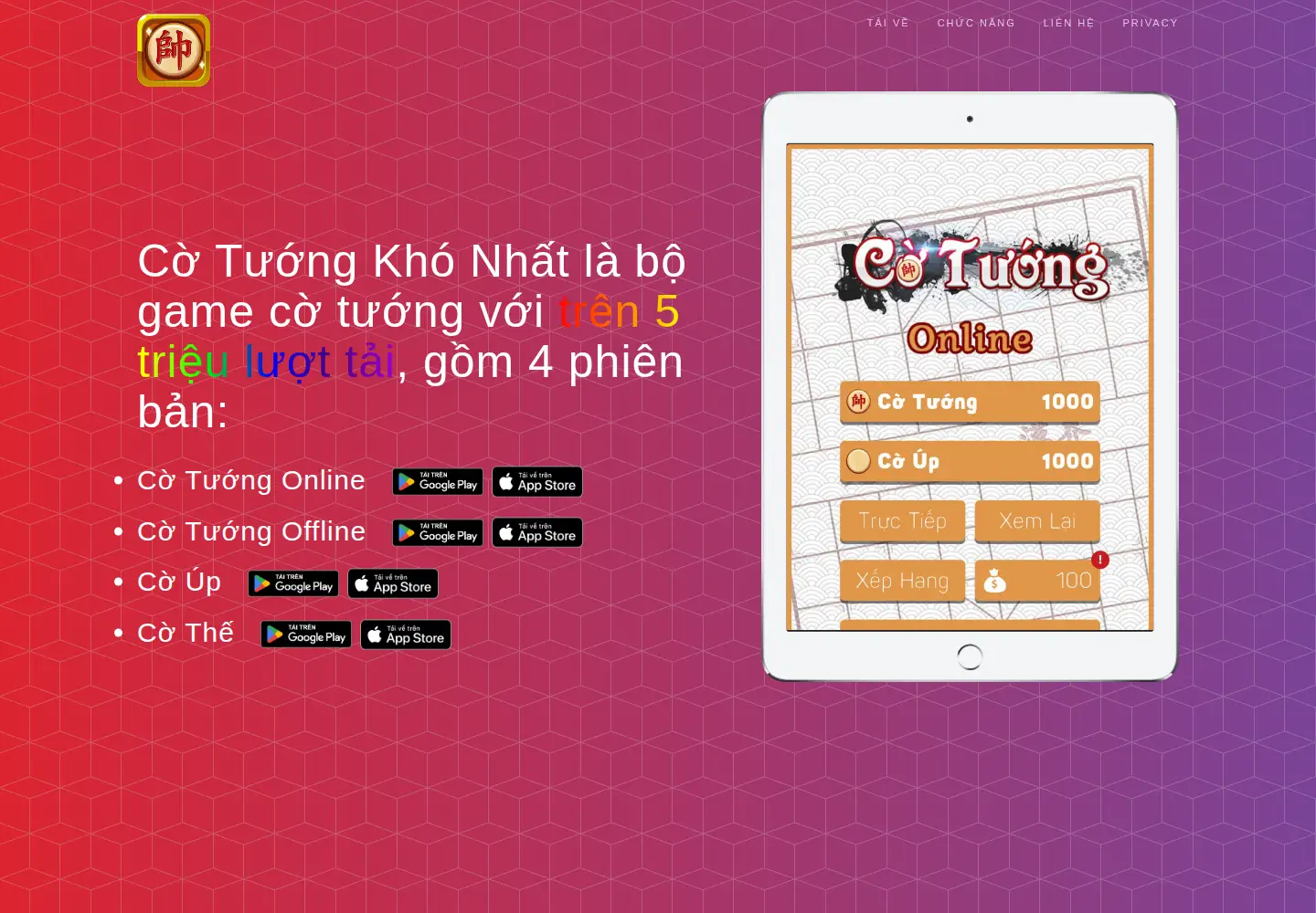 Screenshot of cotuongkhonhat.com