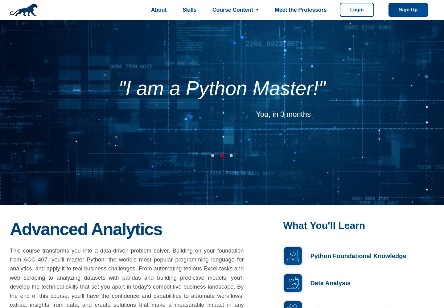 Screenshot of cougaranalytics.com