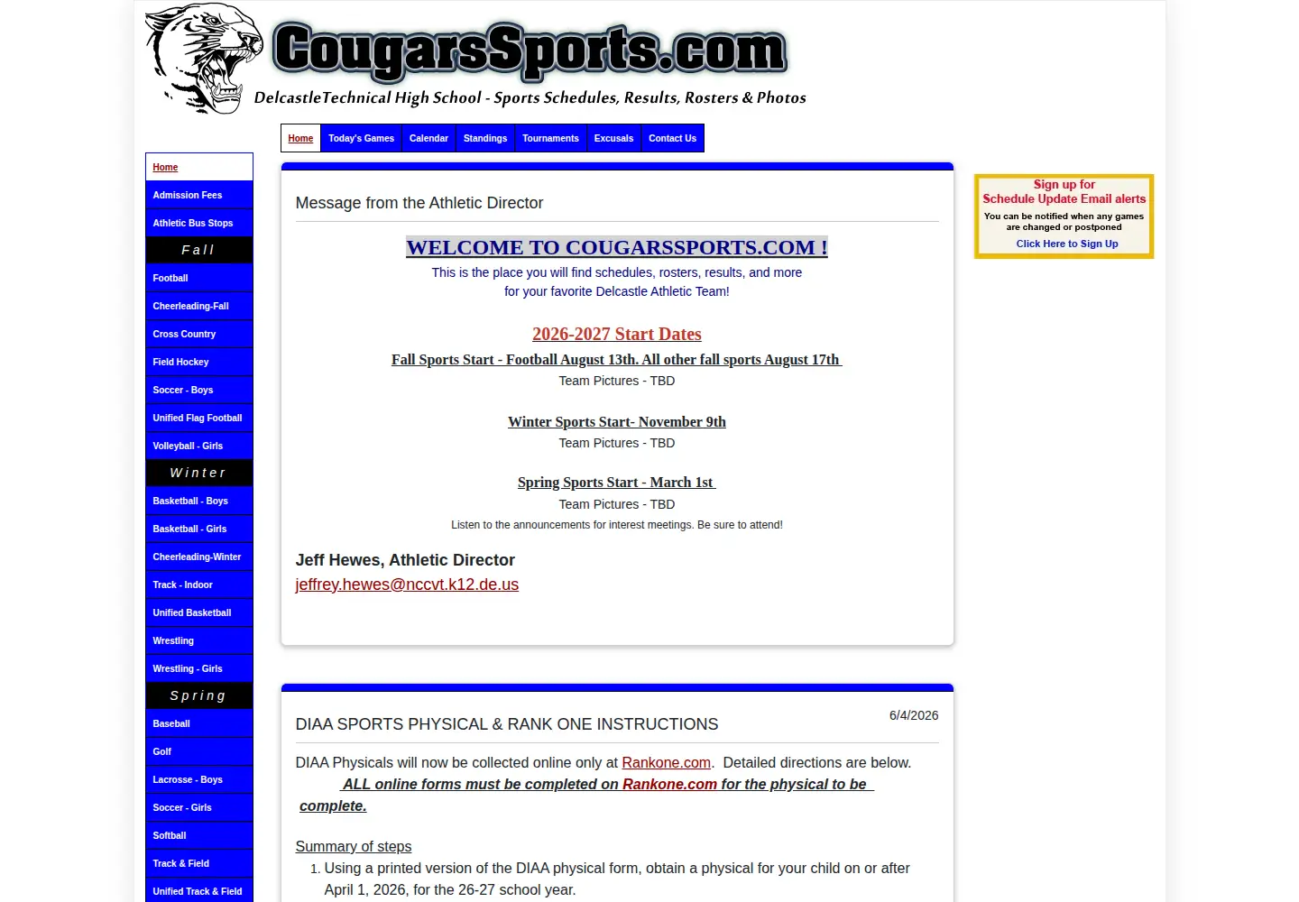 Screenshot of cougarssports.com