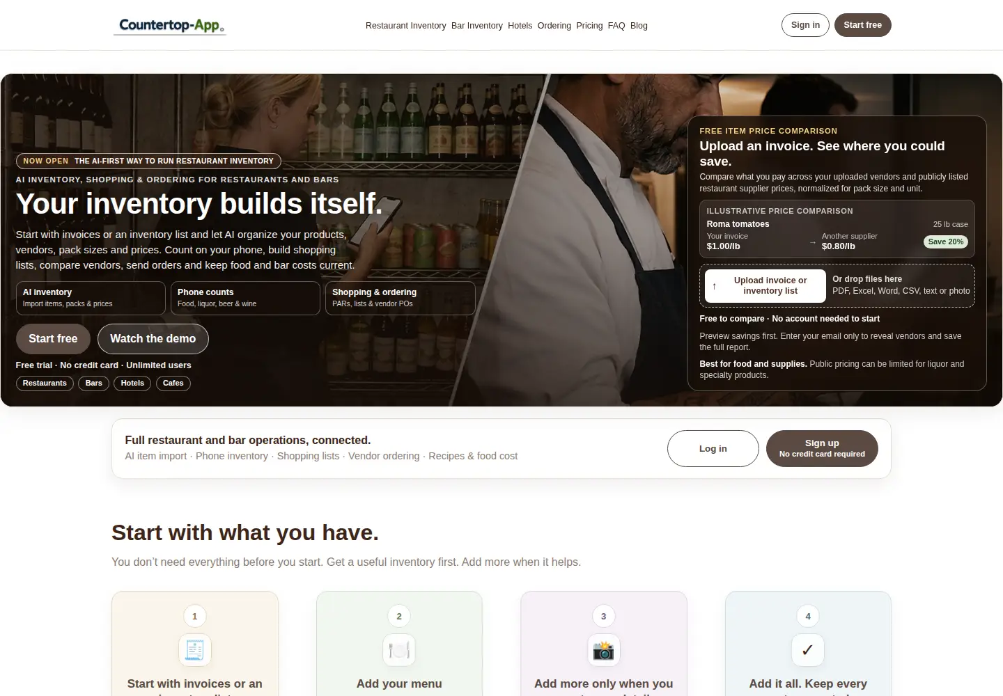Captured homepage of countertop-app.com in the current scan
