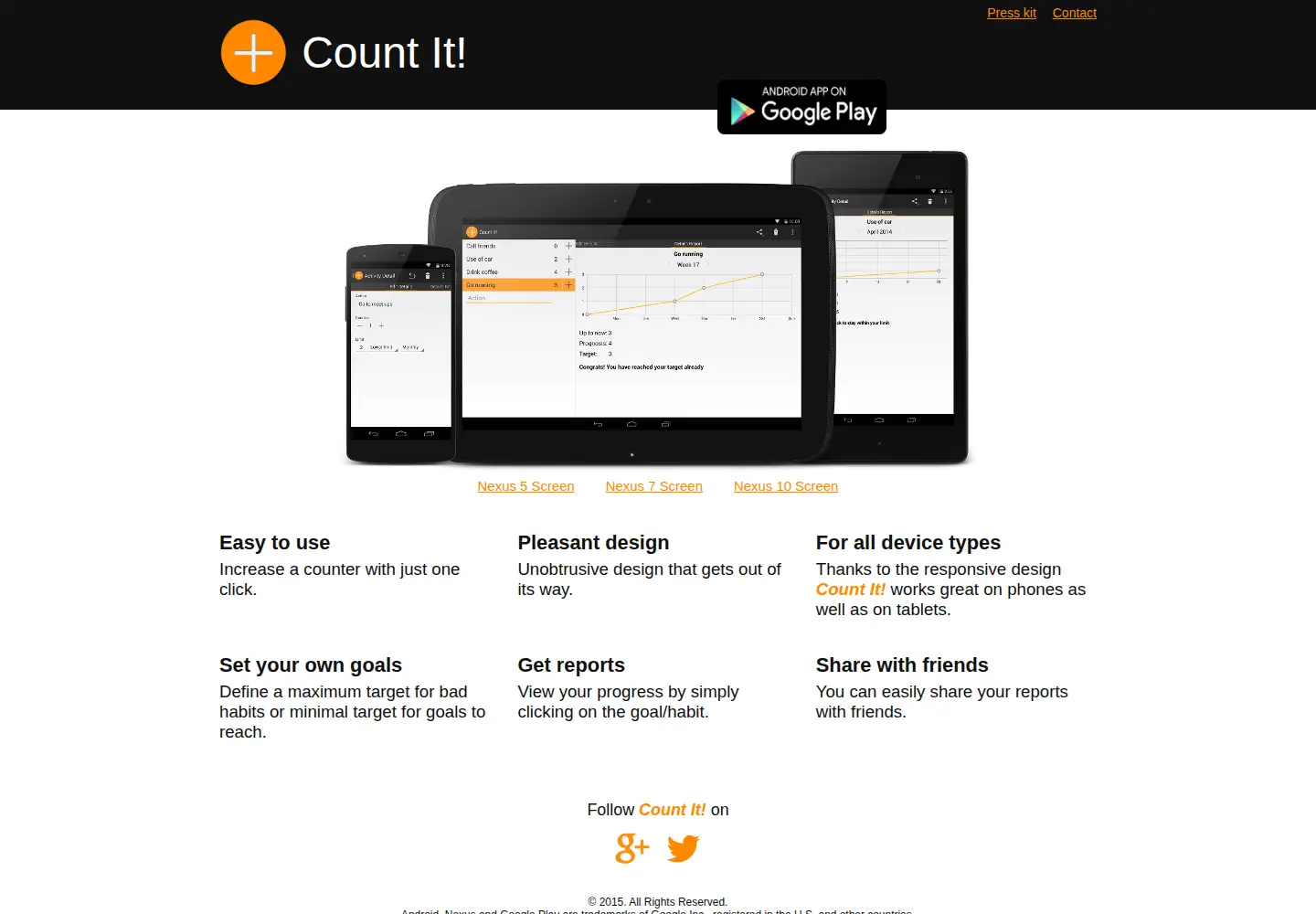 Screenshot of countit-app.com