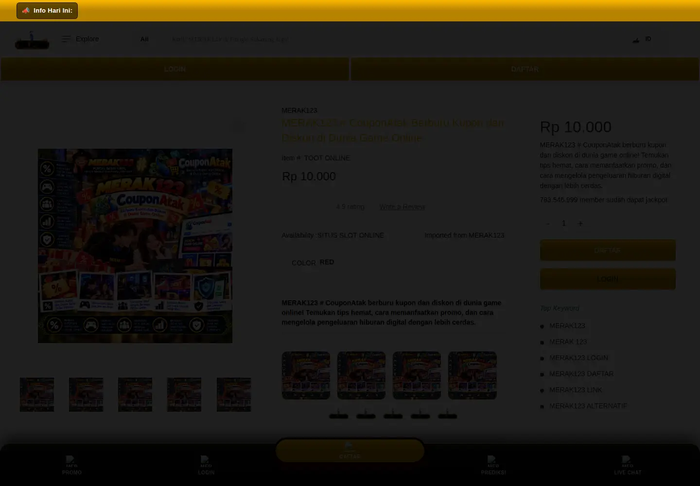 Captured homepage of couponatak.com in the current scan