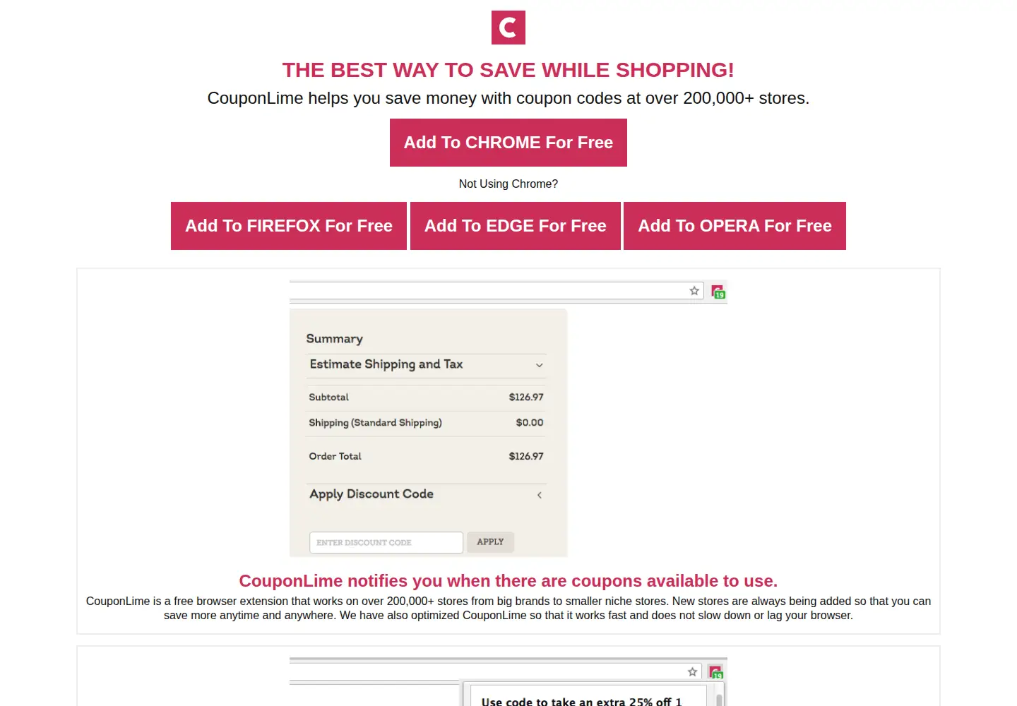 Screenshot of couponlime.com