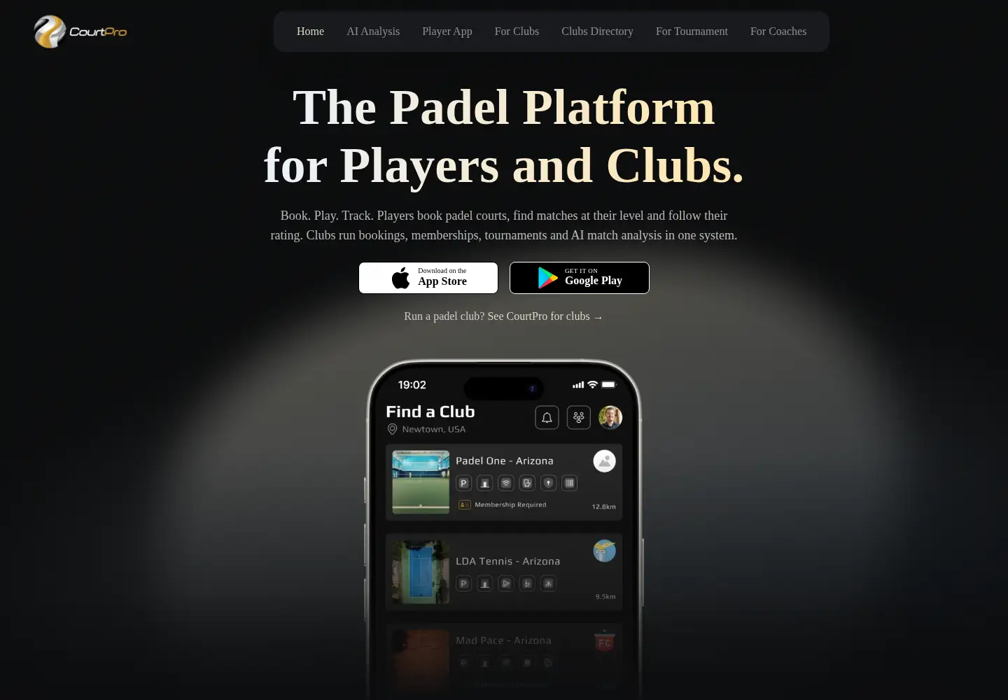 Screenshot of courtpro.com