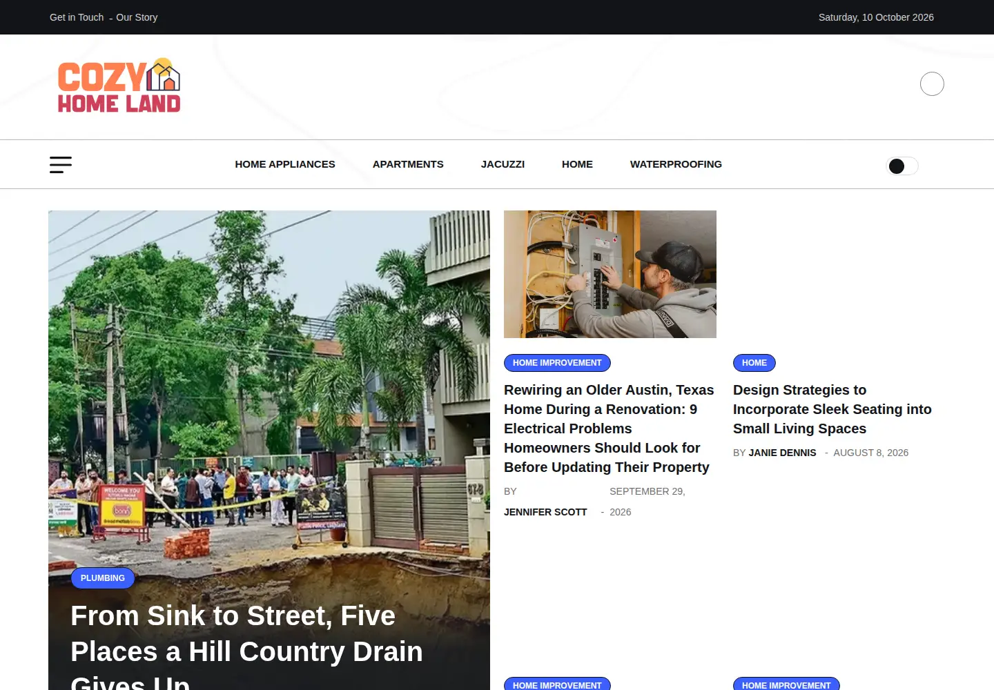 Captured homepage of cozyhomeland.com in the current scan