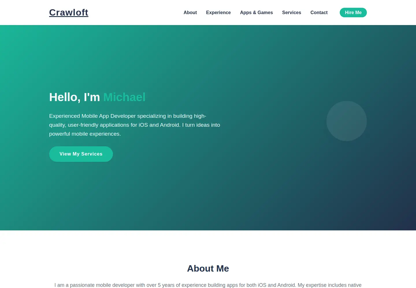 Captured homepage of crawloft.com in the current scan