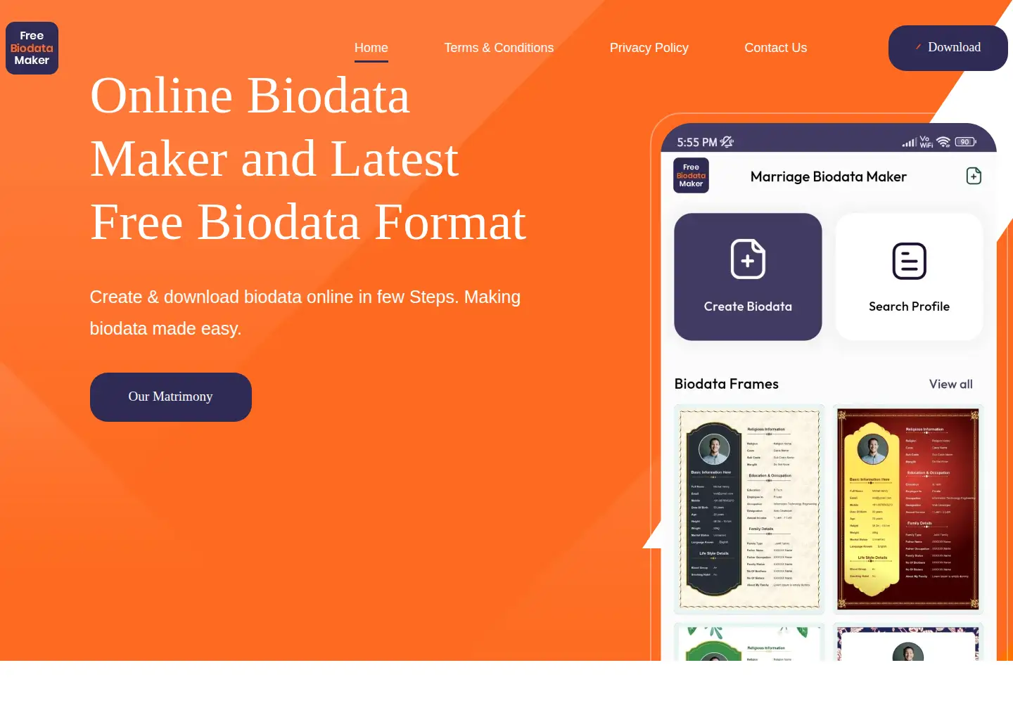 Screenshot of creatbiodata4you.com