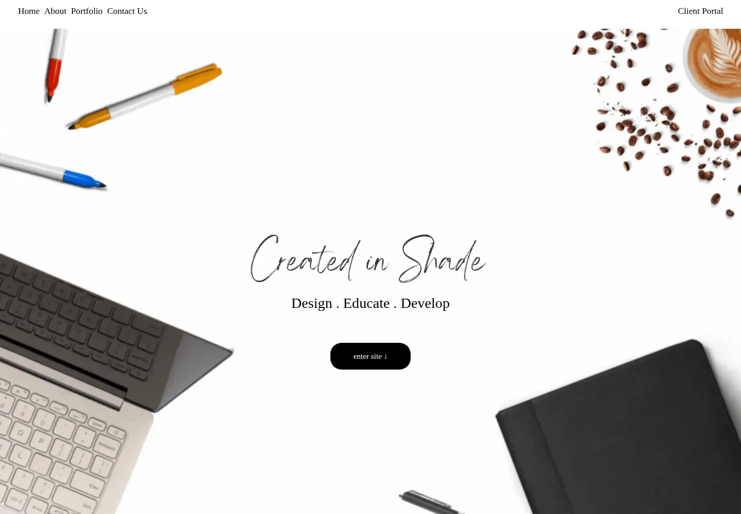 Captured homepage of createdinshade.com in the current scan