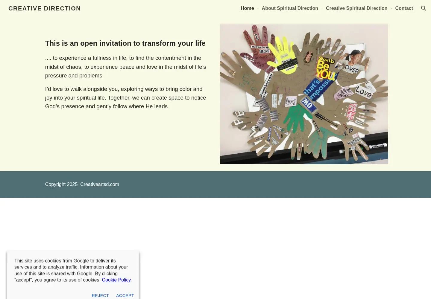Screenshot of creativeartsd.com