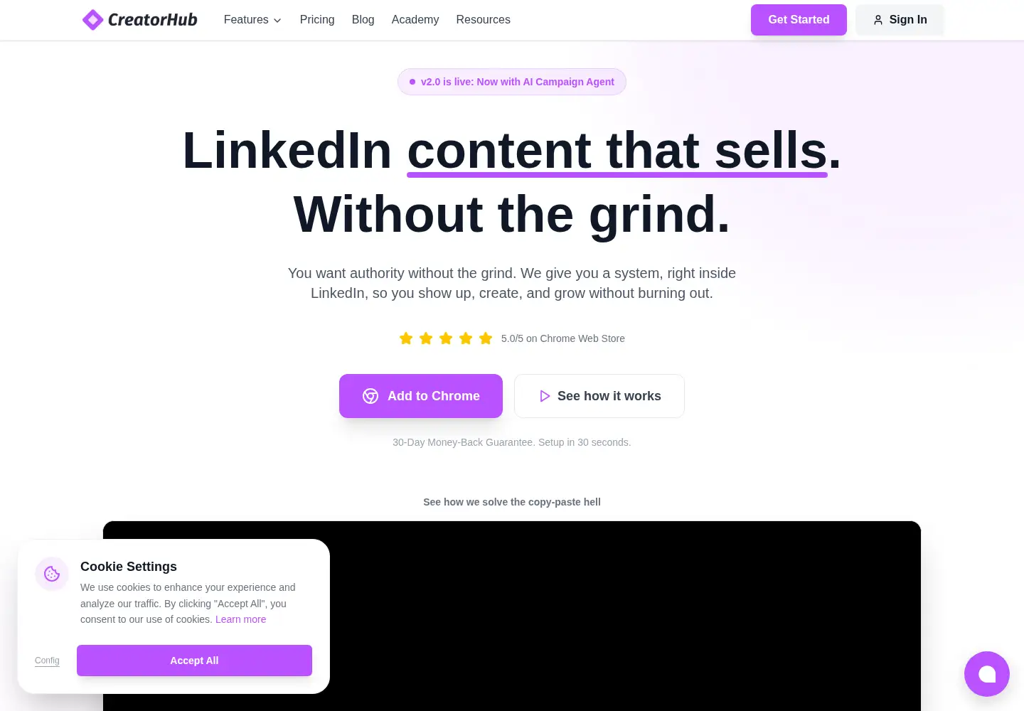 Screenshot of creatorhub-extension.com