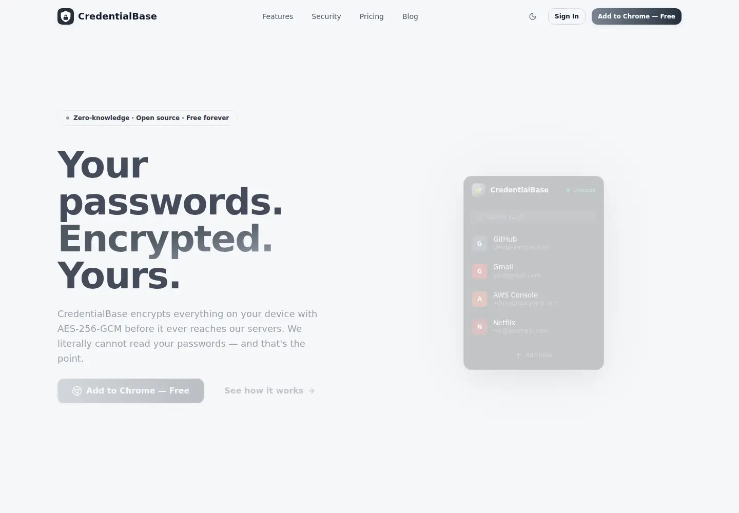 Screenshot of credentialbase.com