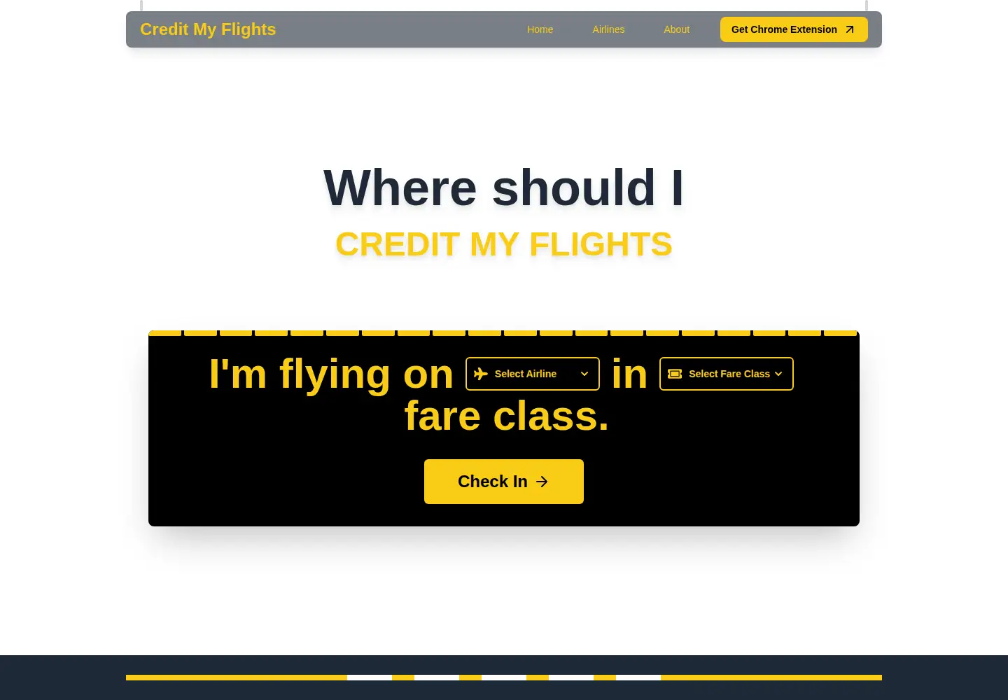 Captured homepage of creditmyflights.com in the current scan
