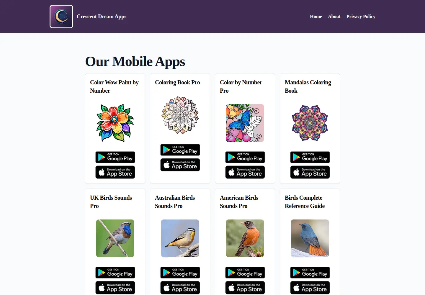 Screenshot of crescentdreamapps.com