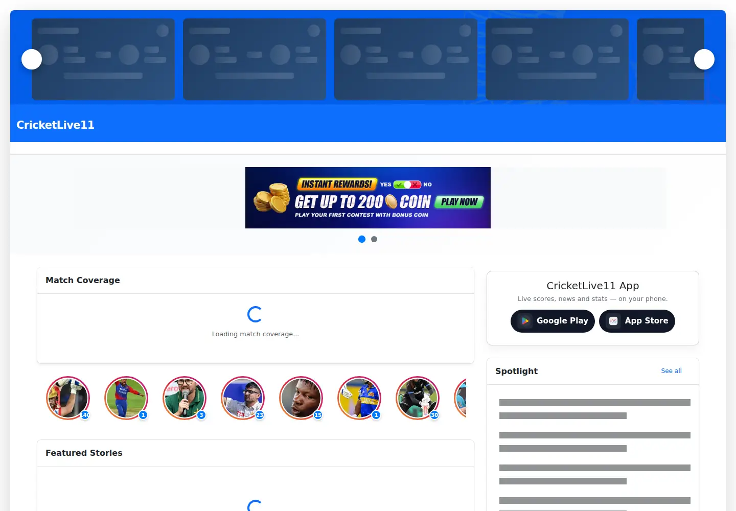 Captured homepage of cricketlive11.com in the current scan