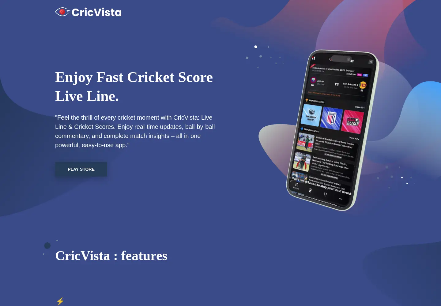 Captured homepage of cricvista.com in the current scan