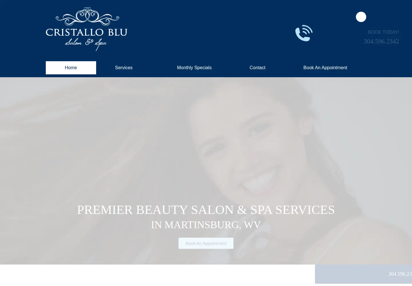 Captured homepage of cristalloblusalon.com in the current scan