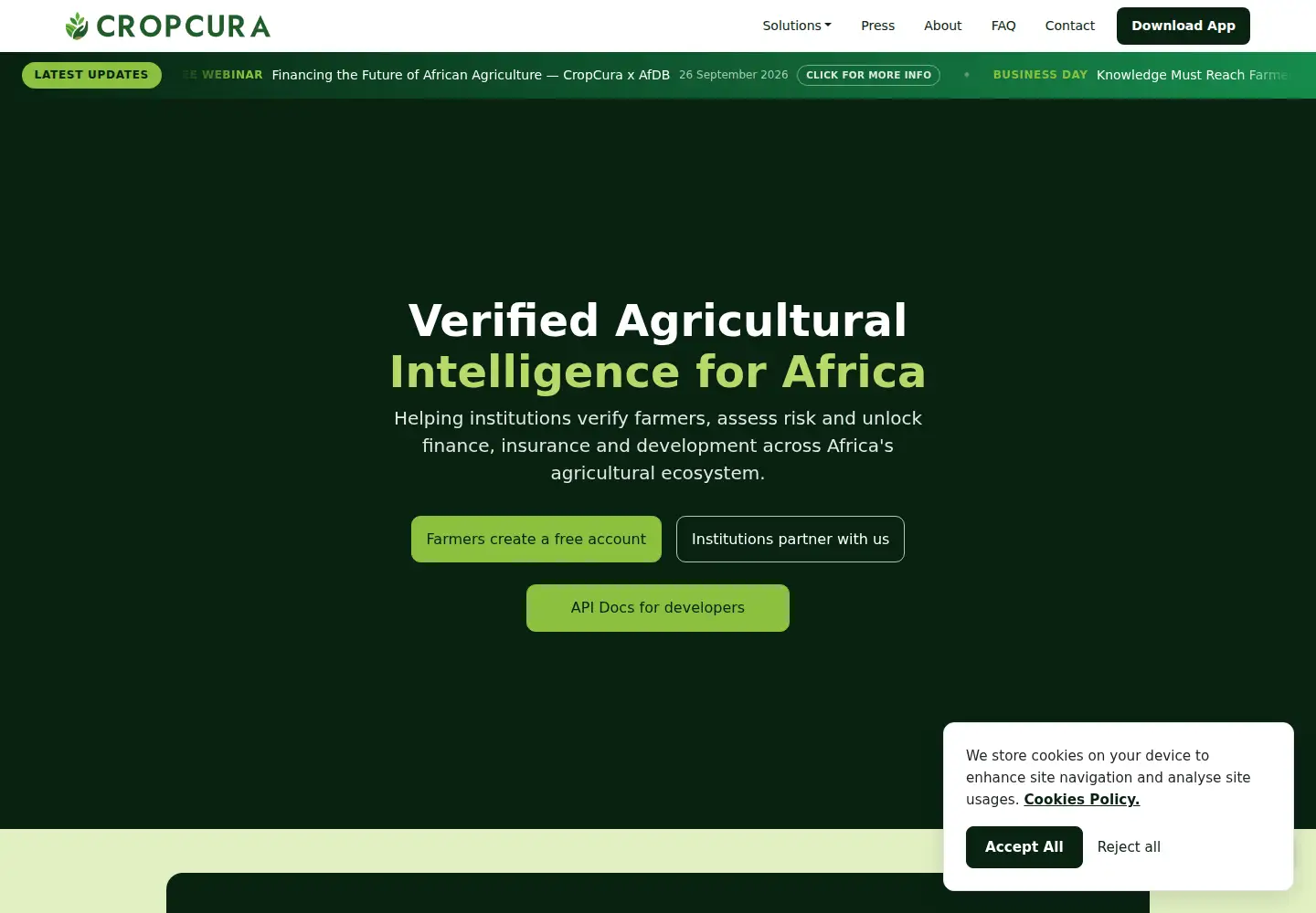 Captured homepage of cropcura.com in the current scan