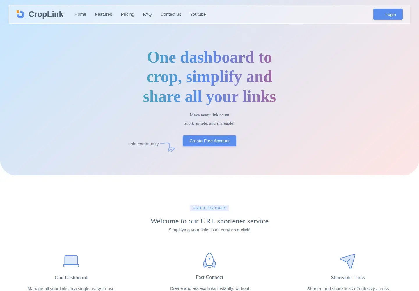 Screenshot of cropmylink.com