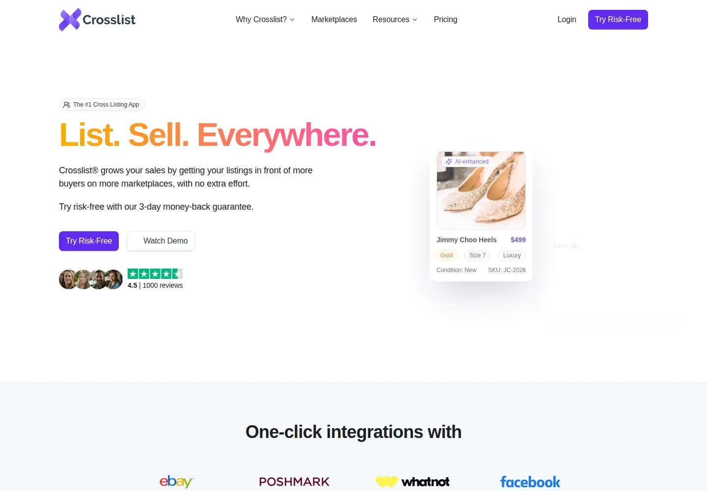 Screenshot of crosslisteu.com
