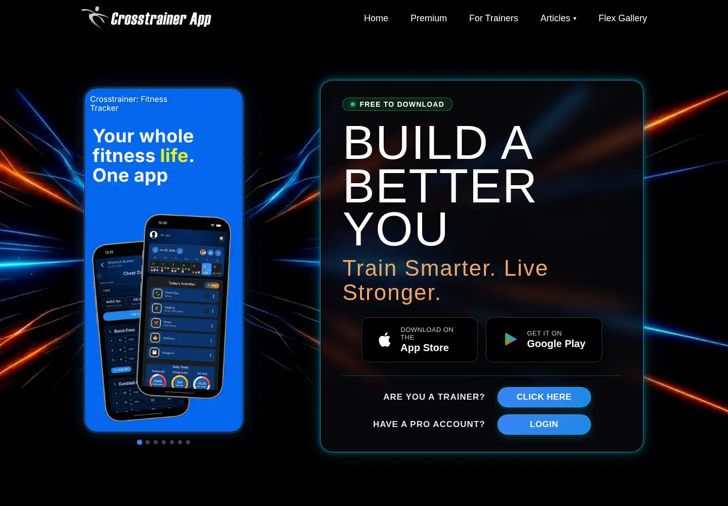 Captured homepage of crosstrainerapp.com in the current scan