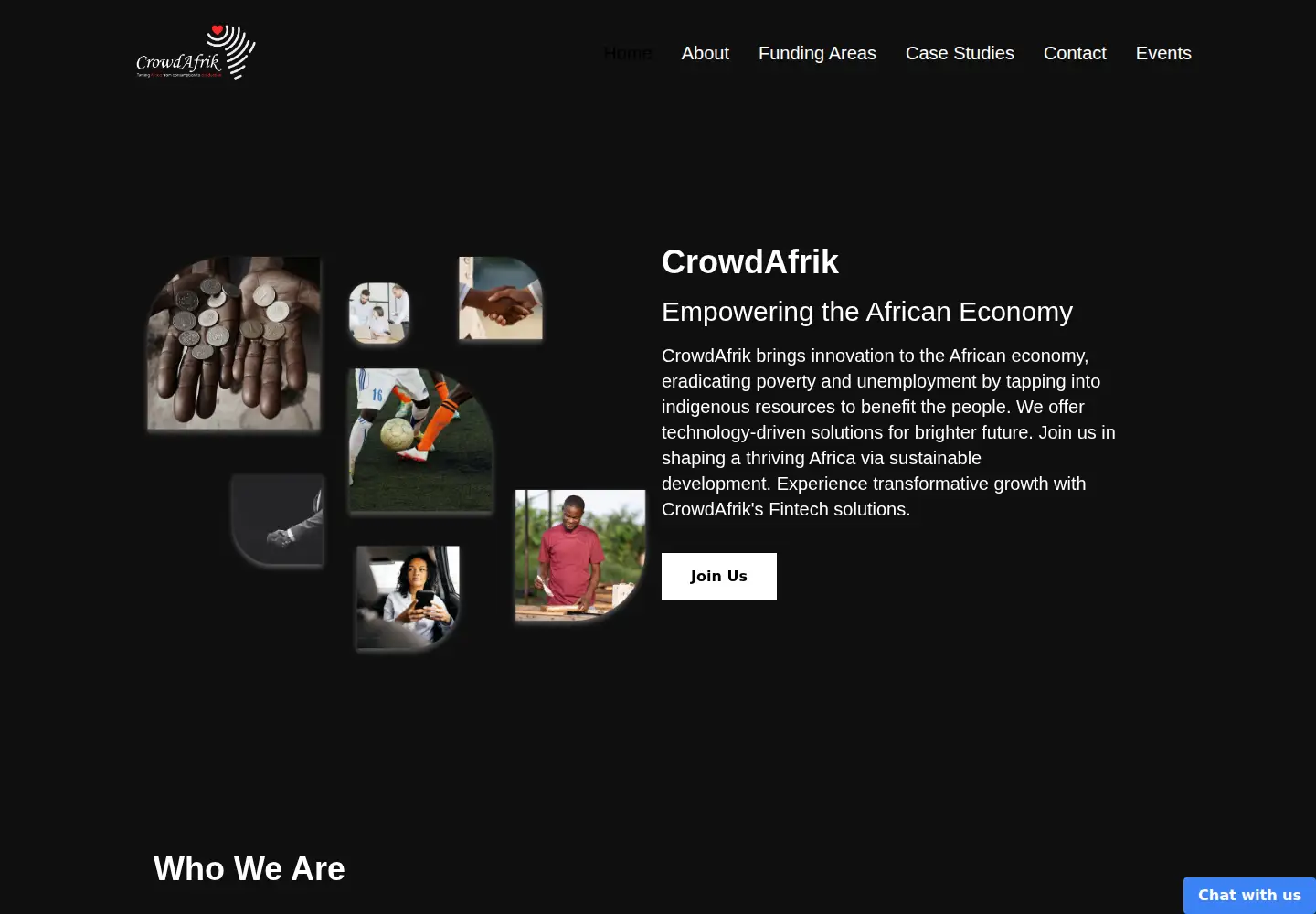 Captured homepage of crowdafrik.com in the current scan