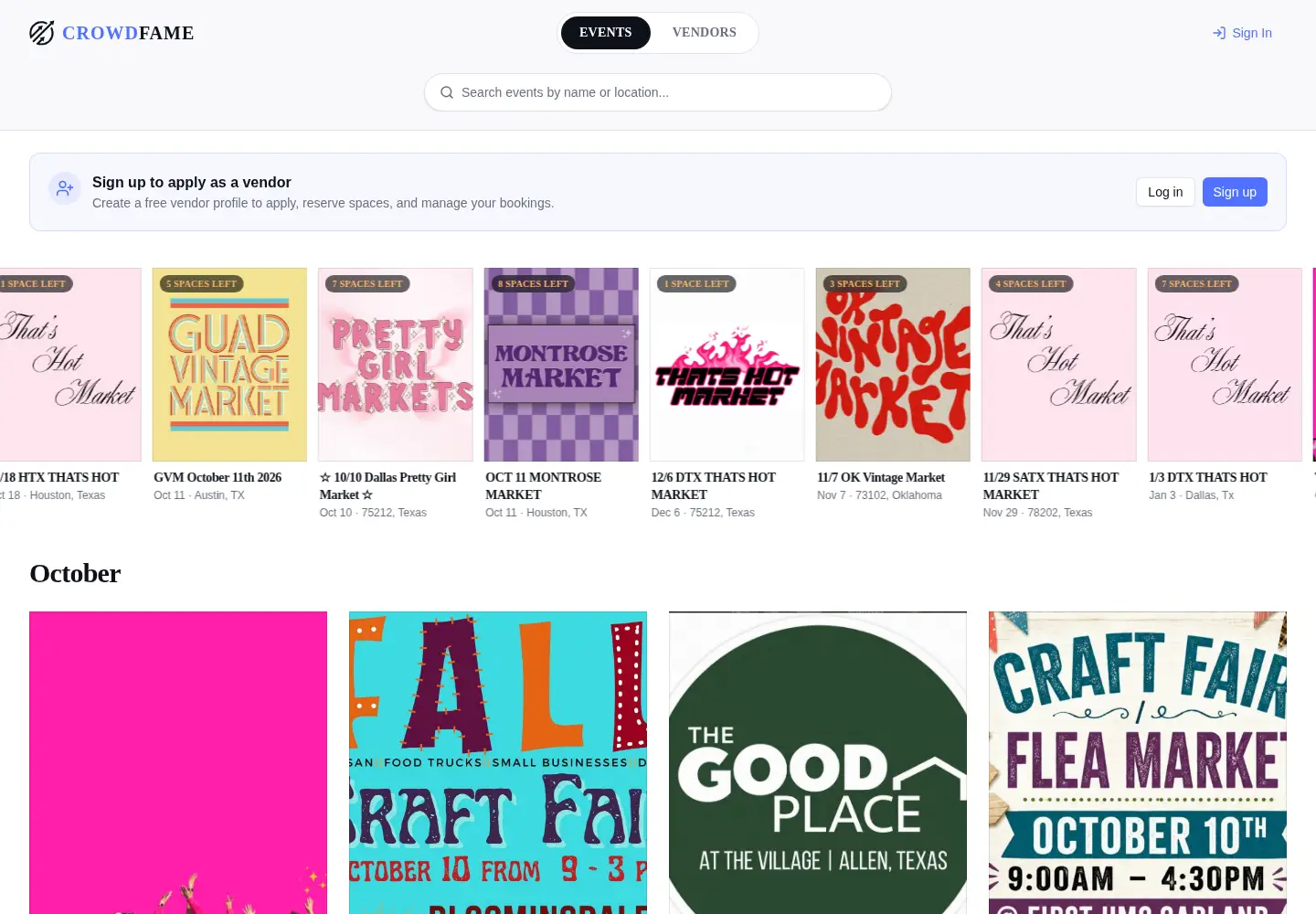 Screenshot of crowdfame.com