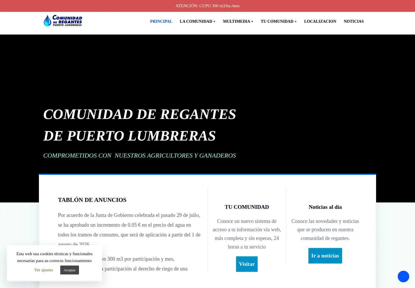 Captured homepage of crpuertolumbreras.com in the current scan