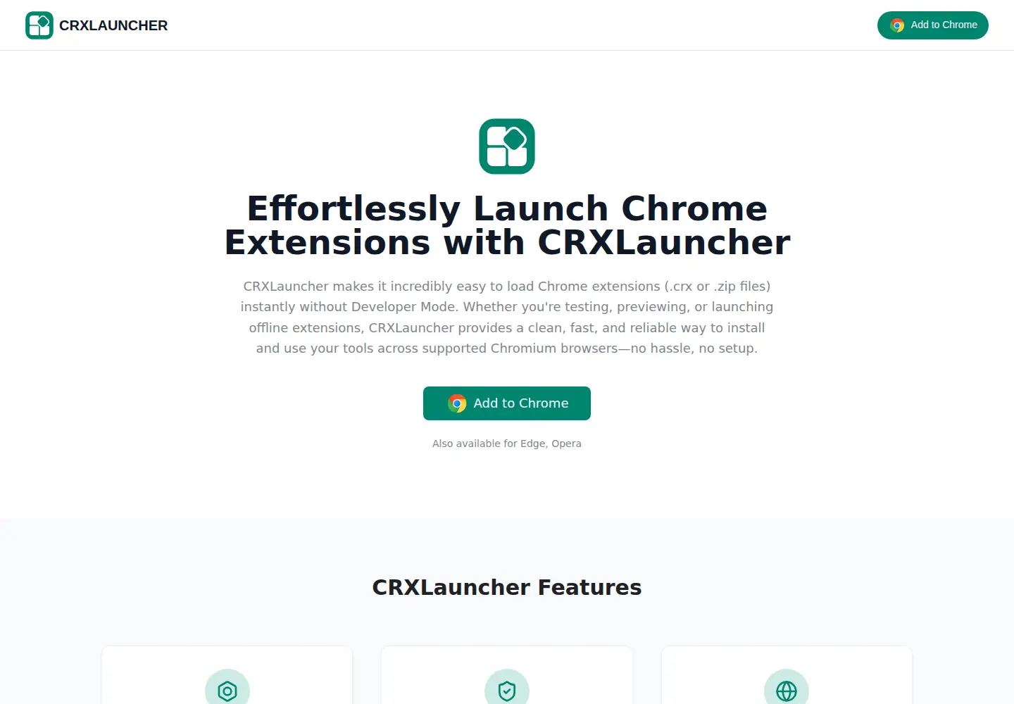 Captured homepage of crxlauncher.com in the current scan