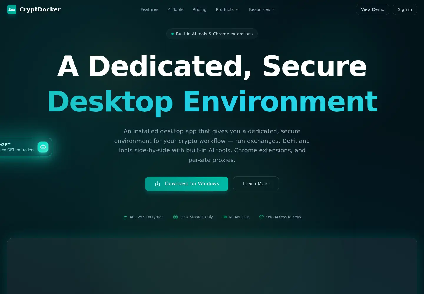 Screenshot of cryptdocker.com