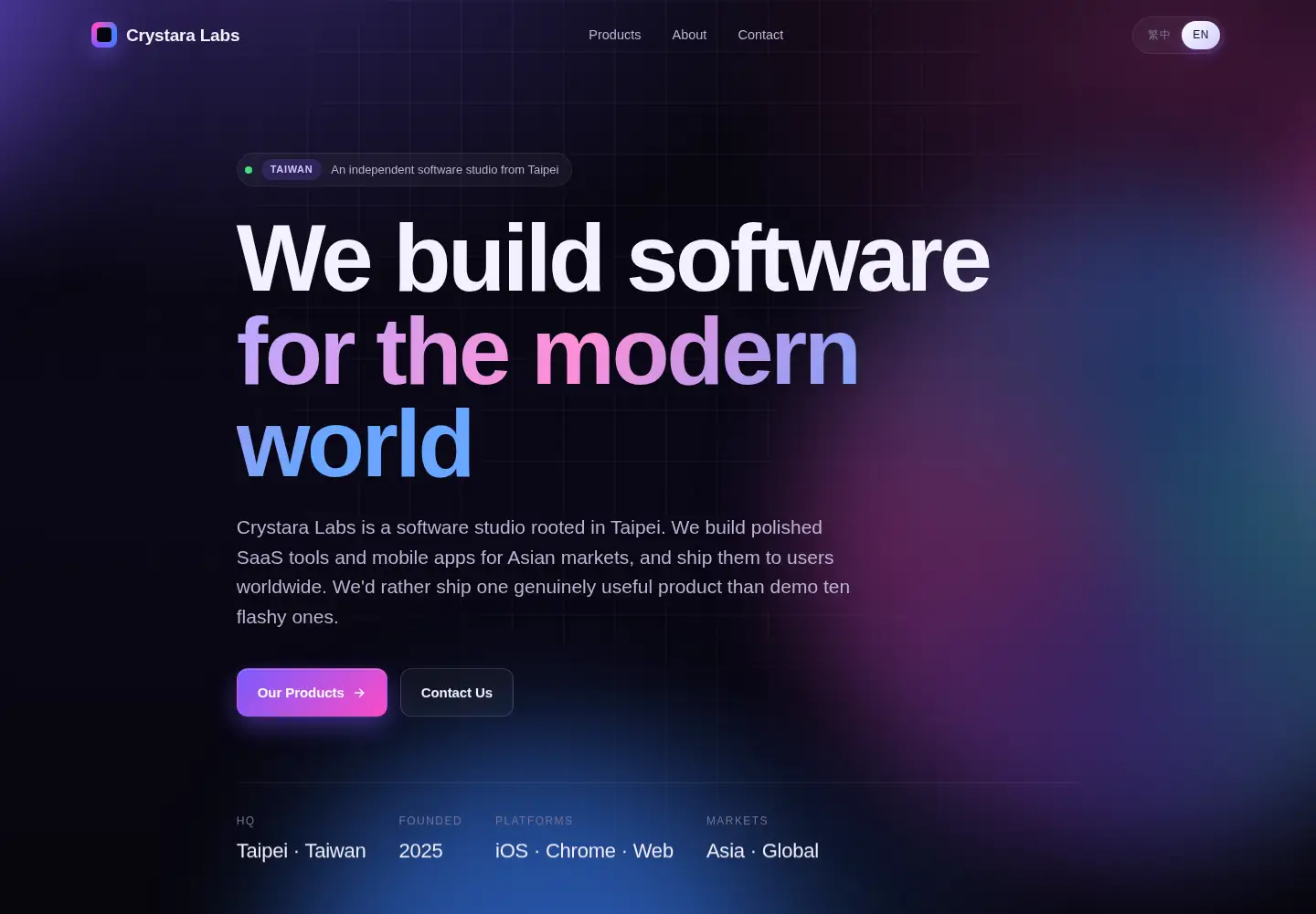 Screenshot of crystaralabs.com