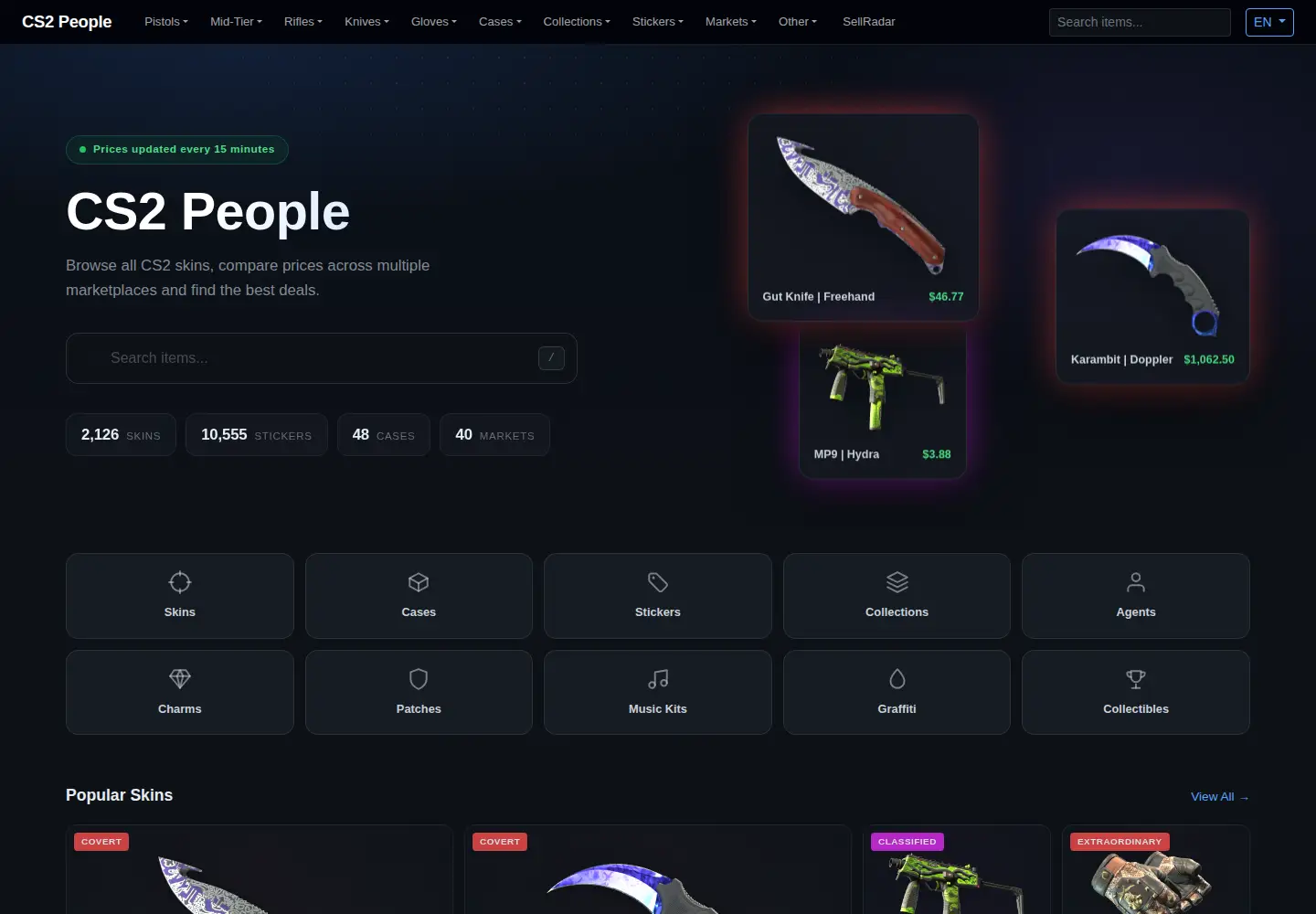 Screenshot of cs2people.com