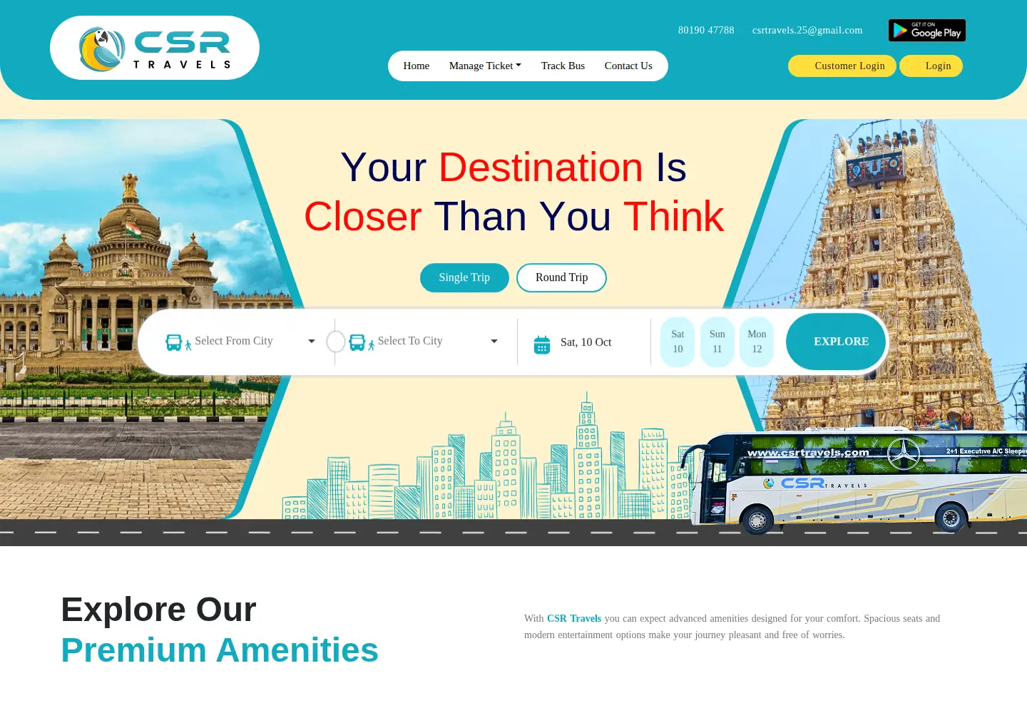 Captured homepage of csrtravels.com in the current scan