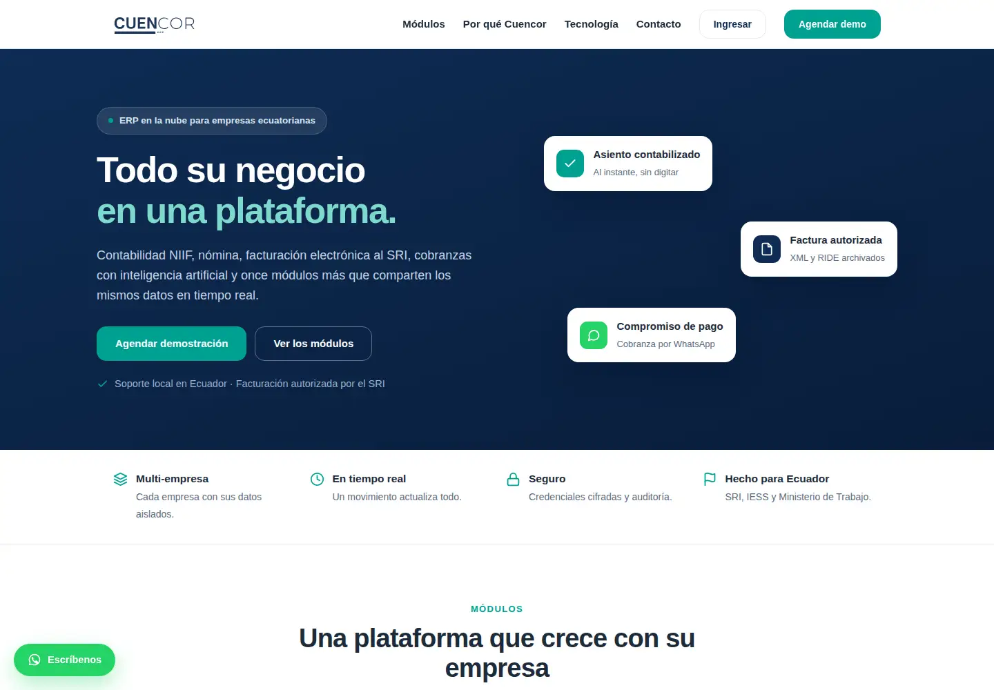 Screenshot of cuencor.com