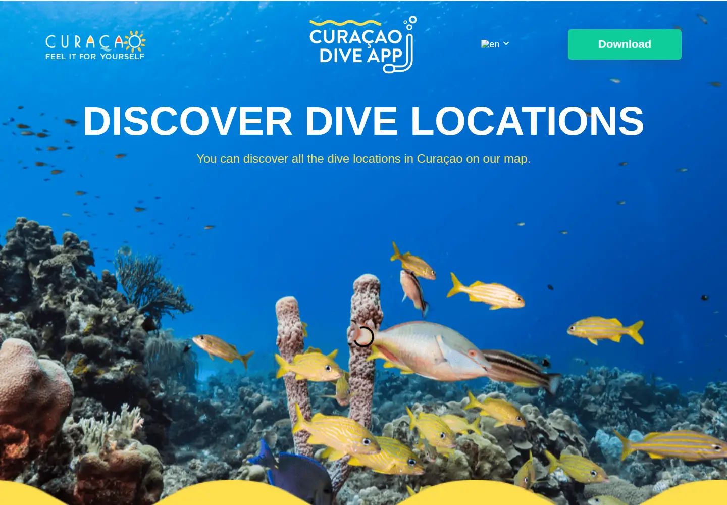 Screenshot of curacaodivemap.com