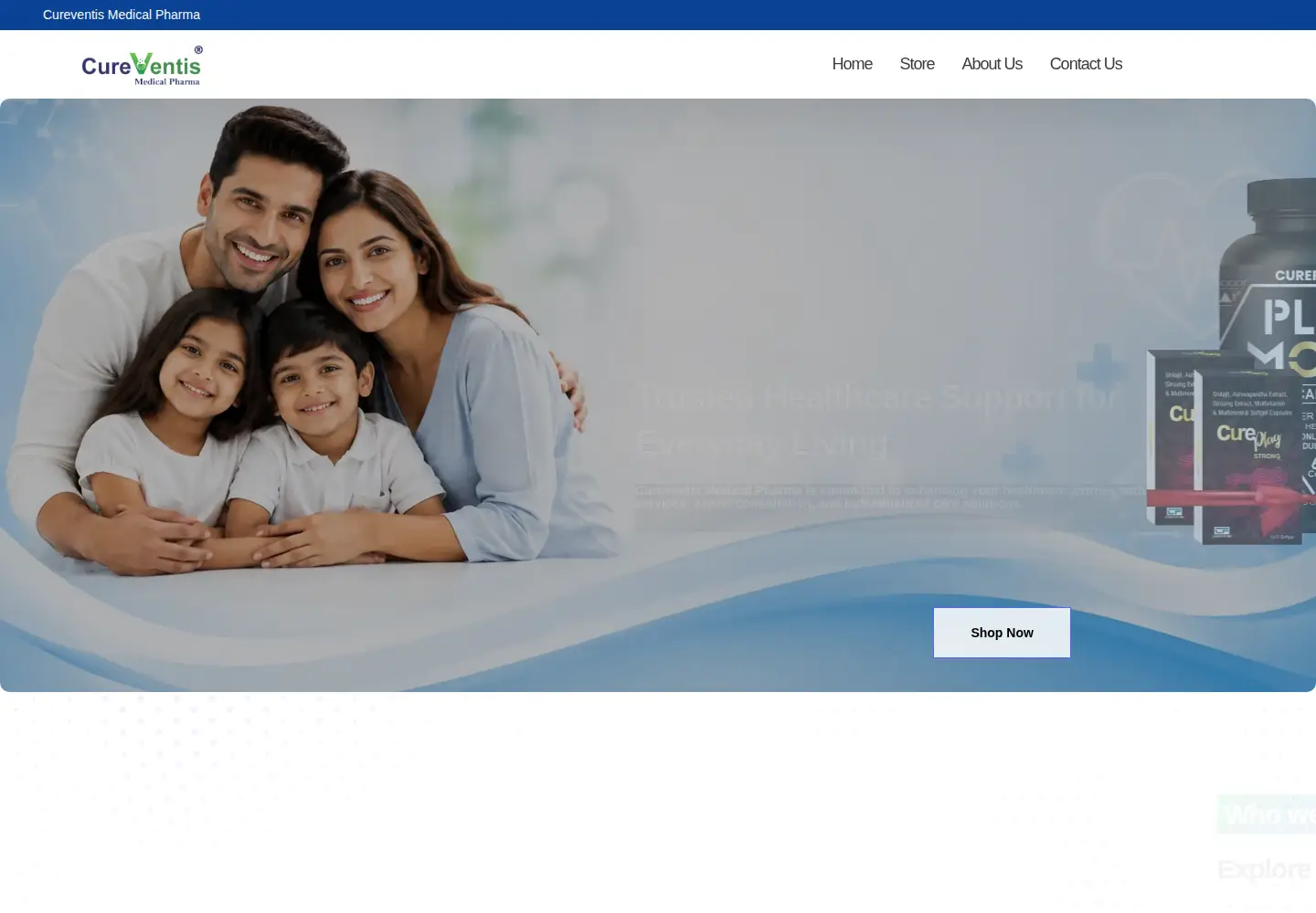 Captured homepage of cureventis.com in the current scan