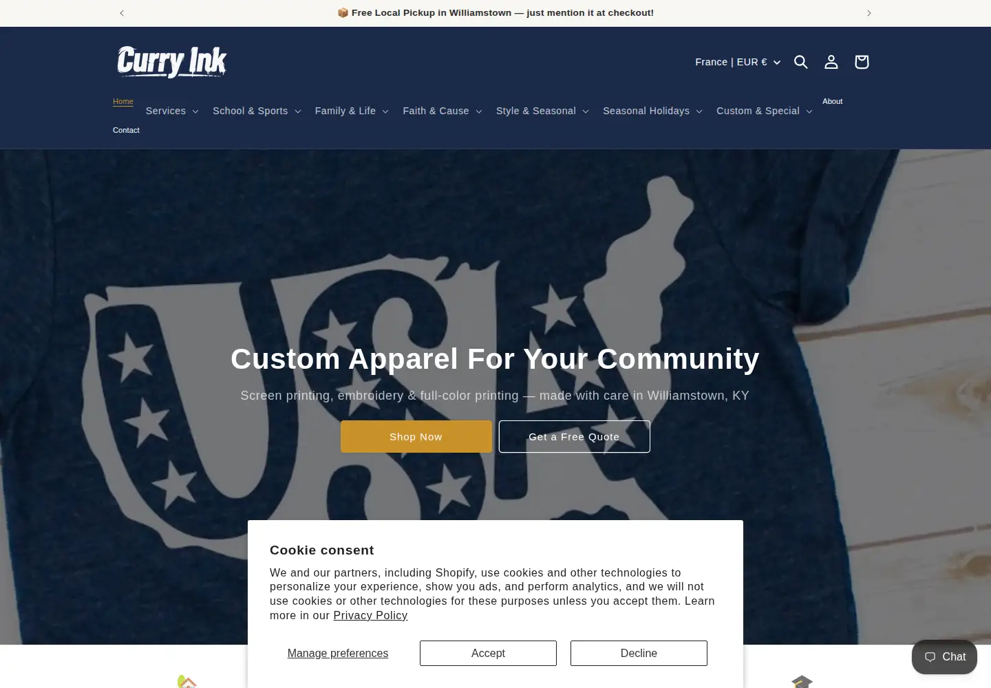 Screenshot of curryink.com