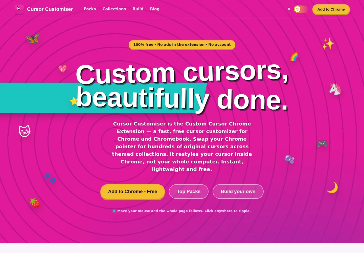 Captured homepage of cursorcustomiser.com in the current scan