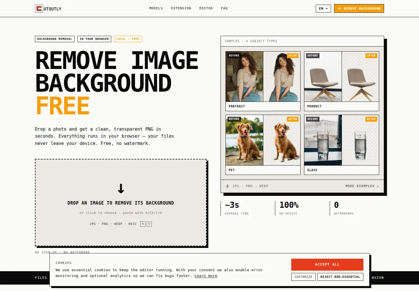 Captured homepage of cutoutly.com in the current scan