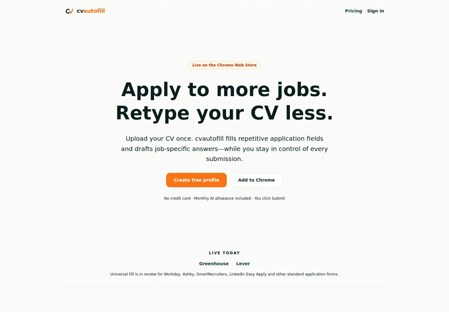 Screenshot of cvautofill.com