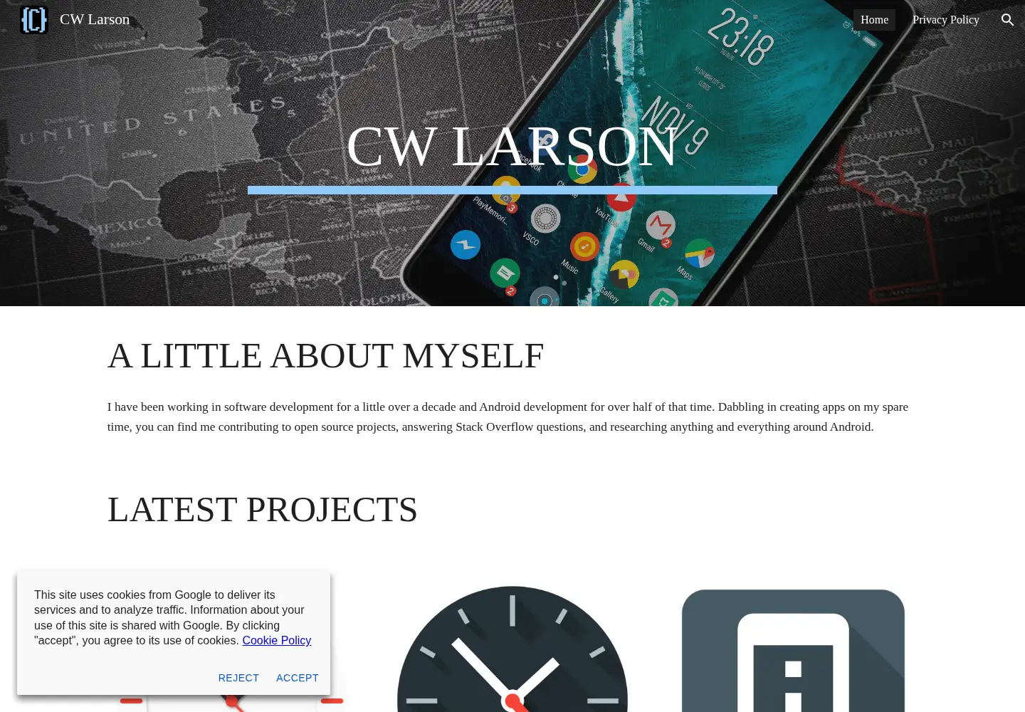 Screenshot of cwlarson.com
