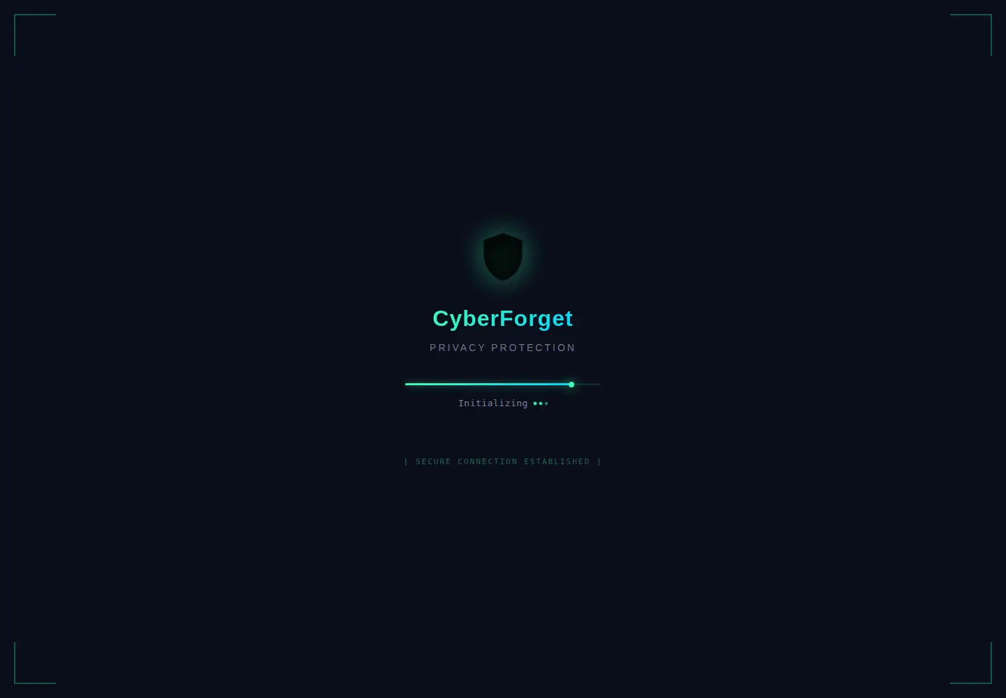 Captured homepage of cyberforget.com in the current scan