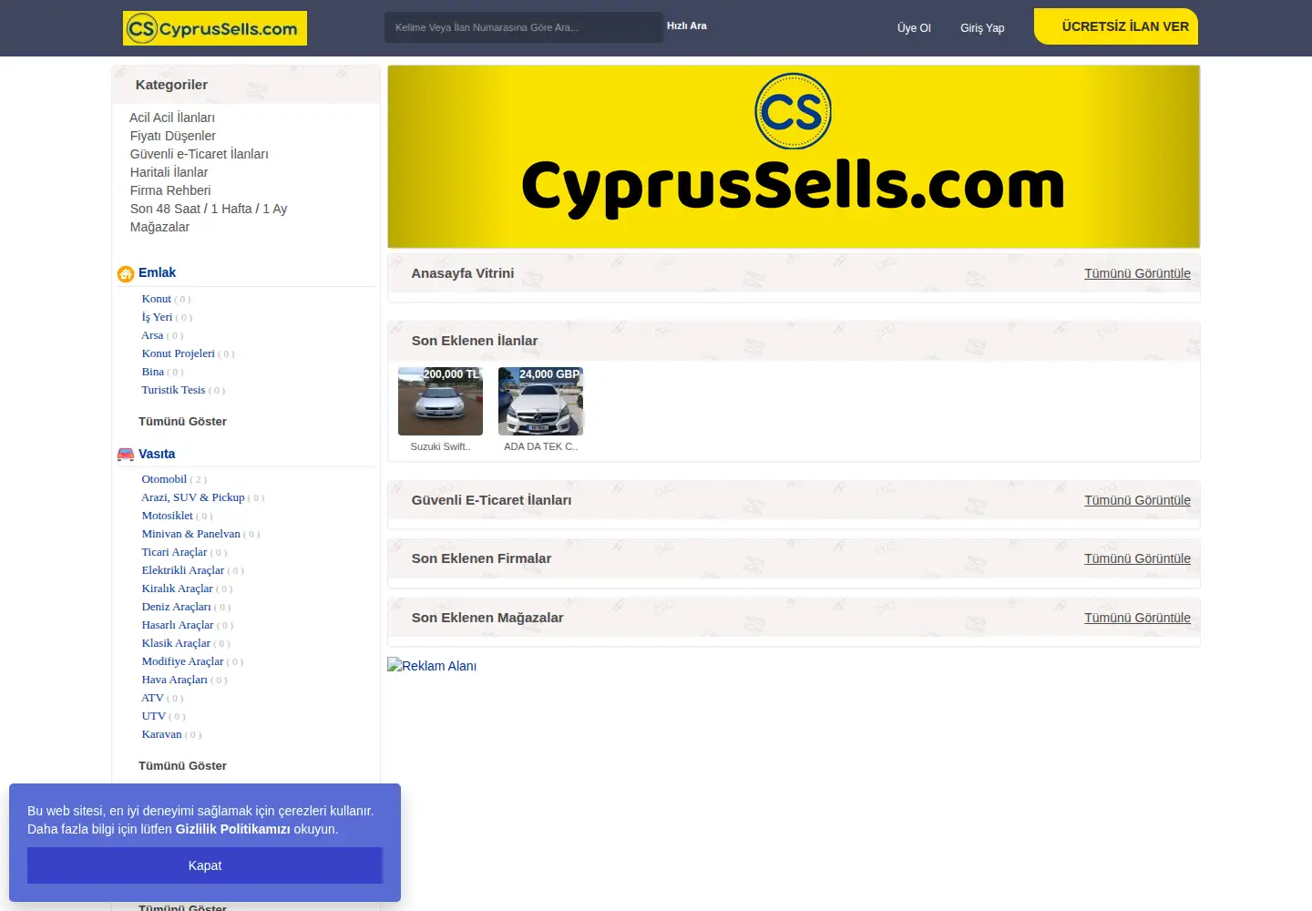 Captured homepage of cyprussells.com in the current scan