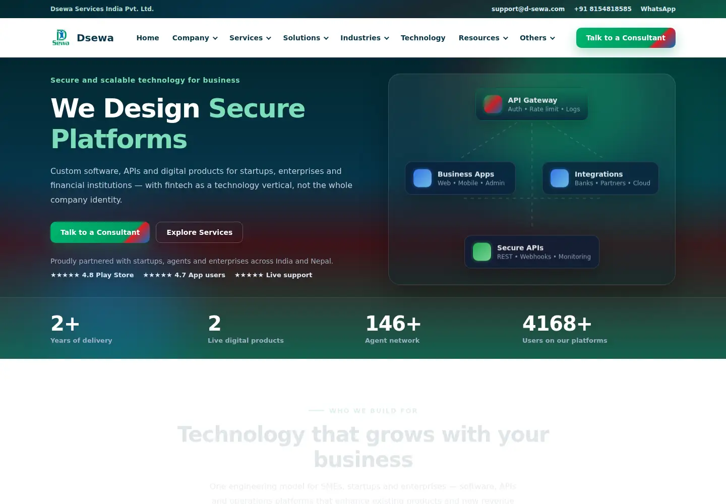 Captured homepage of d-sewa.com in the current scan