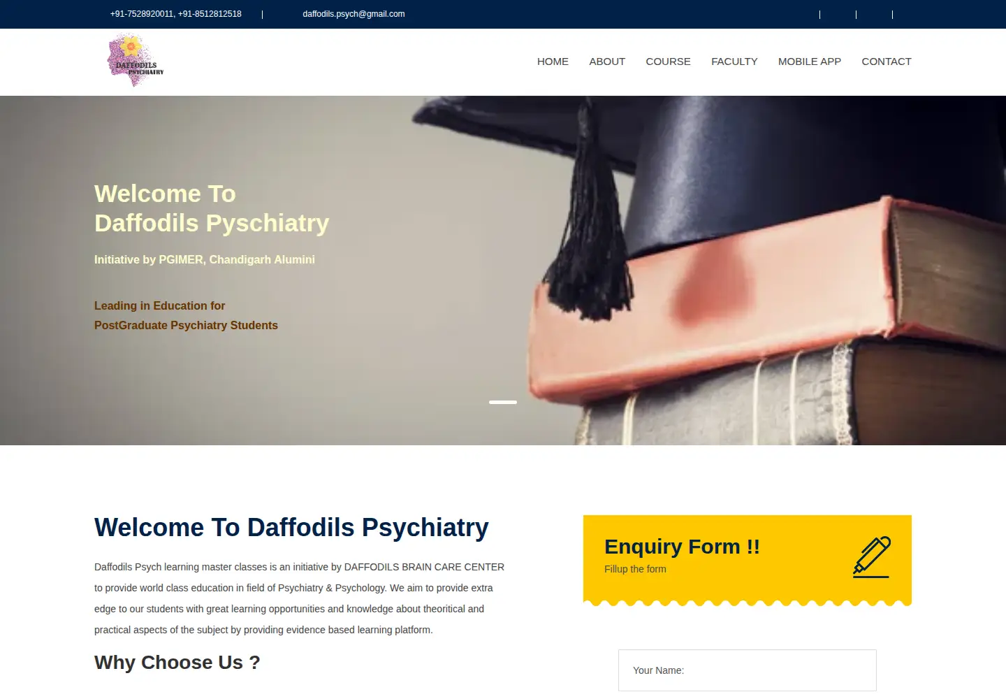 Captured homepage of daffodilspsychiatry.com in the current scan