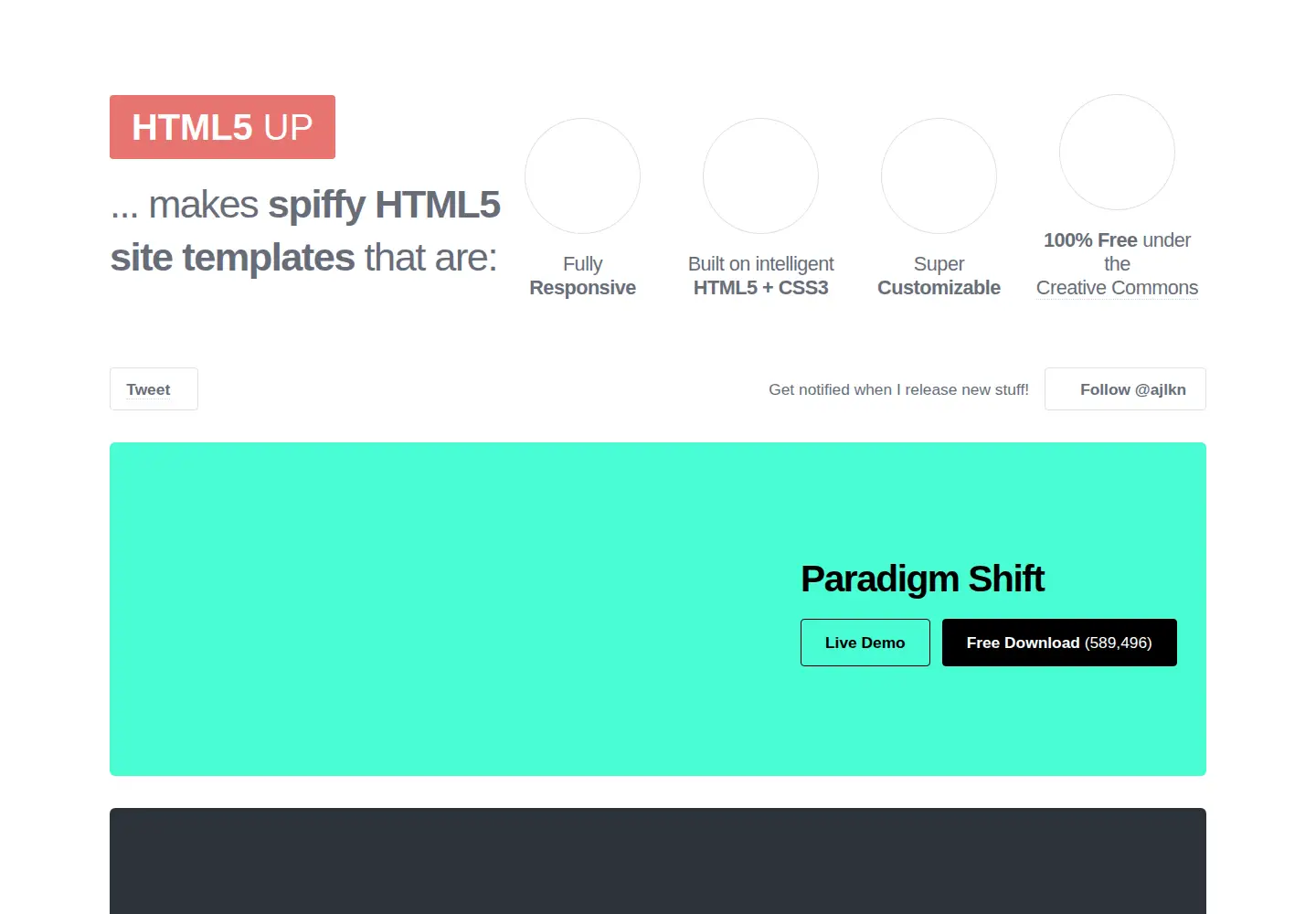 Screenshot of html5up.net
