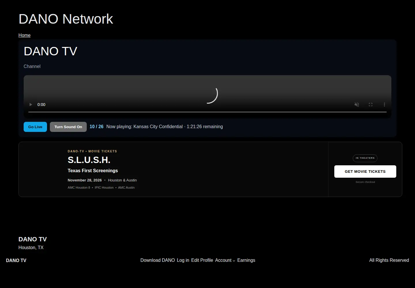 Captured homepage of dano-tv.com in the current scan