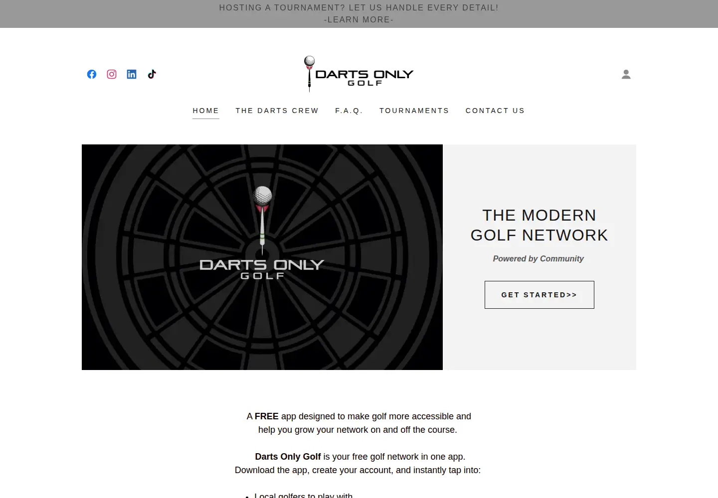 Screenshot of dartsonlygolf.com